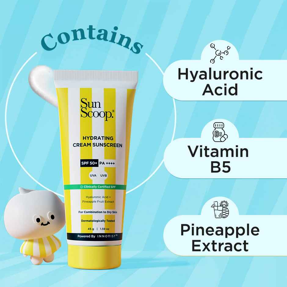 Sunscoop Hydrating Sunscreen | SPF 50+, PA++++ | Mineral Oil & Petroleum Free