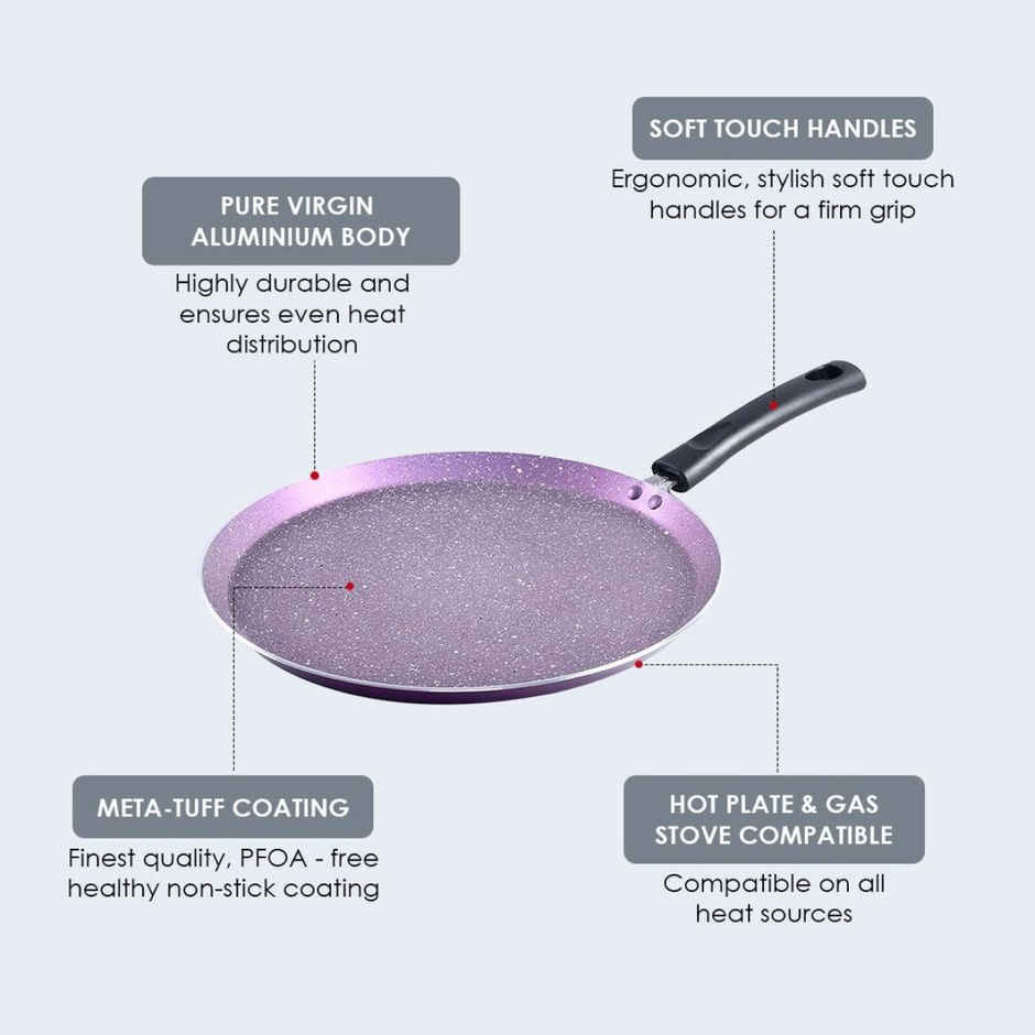 Wonderchef Tivoli Induction Bottom Non-Stick Dosa Tawa, 28 cm