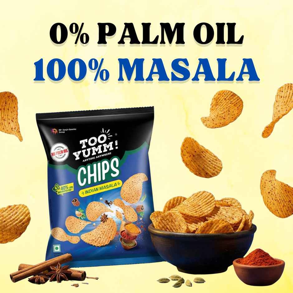 Too Yumm Indian Masala Potato Chips, 40% Less Saturated Fats, No Palm Oil Healthy Spicy Chips