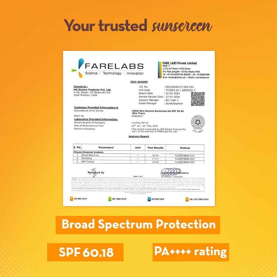 Wow Skin Science Sunscreen Creme SPF 55 PA++ - Tube