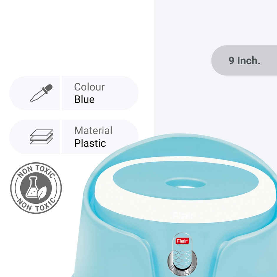 Flair Estella Home Stool 9 - Blue - Plastic Stool For Bathroom