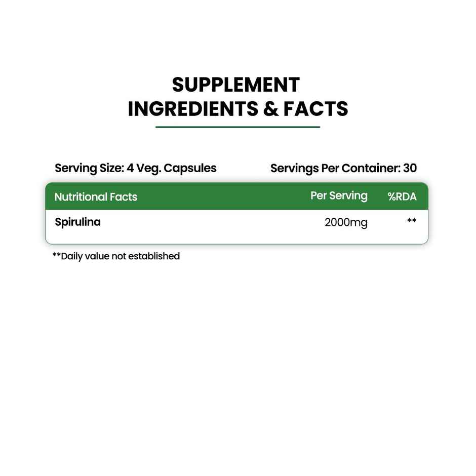 Vlado's Himalayan Organics Spirulina Supplement 120 VEGetarian Capsules
