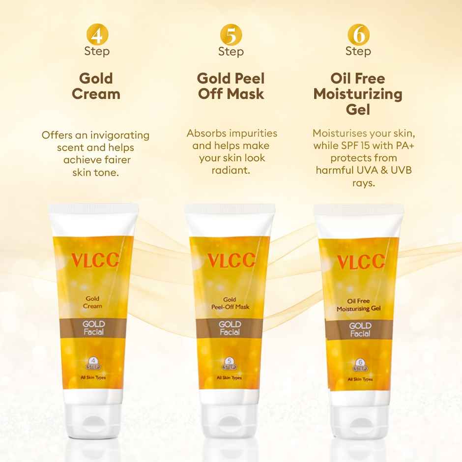 VLCC Gold Facial Kit with Rose Water Toner
