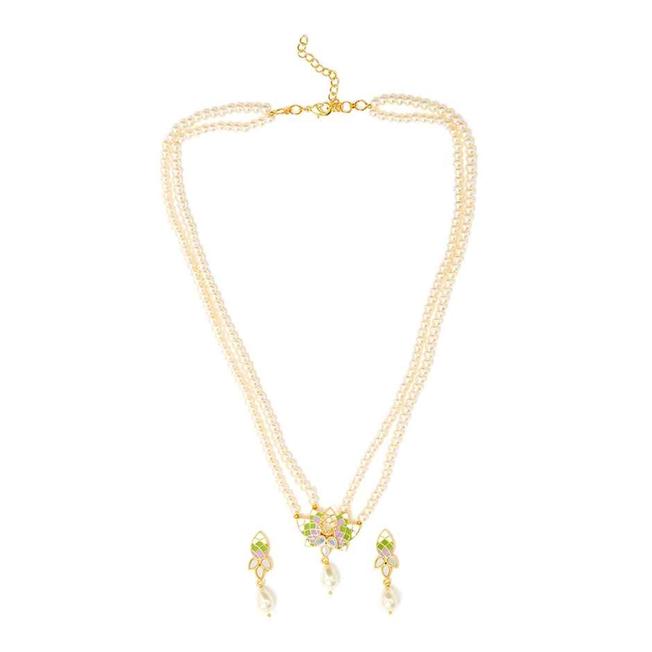 Voylla Festive Hues Pearl Multi Colour Jewellery Set