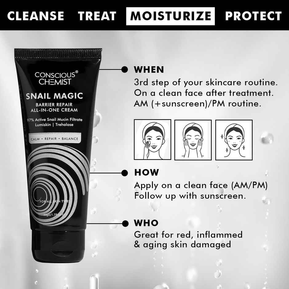 Conscious Chemist Snail Magic Barrier Repair All-In-One Gel Cream With Korean Snail Mucin Extract