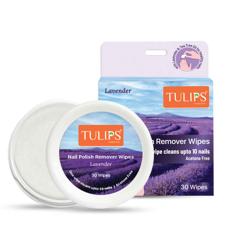 Tulips Lavender Nail Polish Remover Wipes