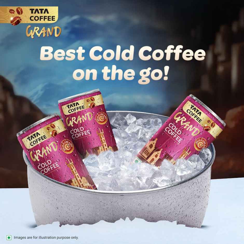 Tata Cold Coffee Belgian Chocolate Iced Coffee, Rich & Creamy, Flavoured Milk, Can Combo 