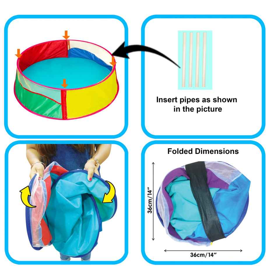Itoys Ball Pool Tent With 64 Balls Round Tent(Colour May Vary)