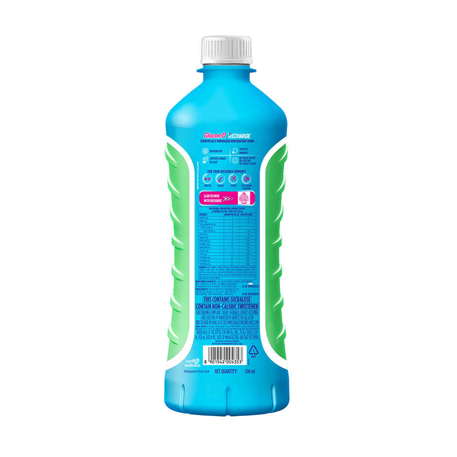 Glucon-D Recharge | No Added Sugar, Green Apple, Hydration & Energy Drink