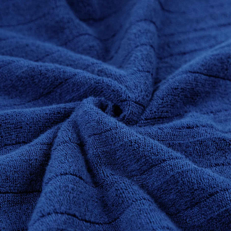 Mytrident Quick Dry Cotton Face Towel Set | 13 x 13 in | Navy Blue