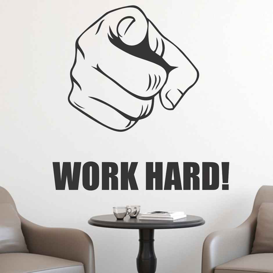 Wollzo 60 cm Work Hard Removable Sticker