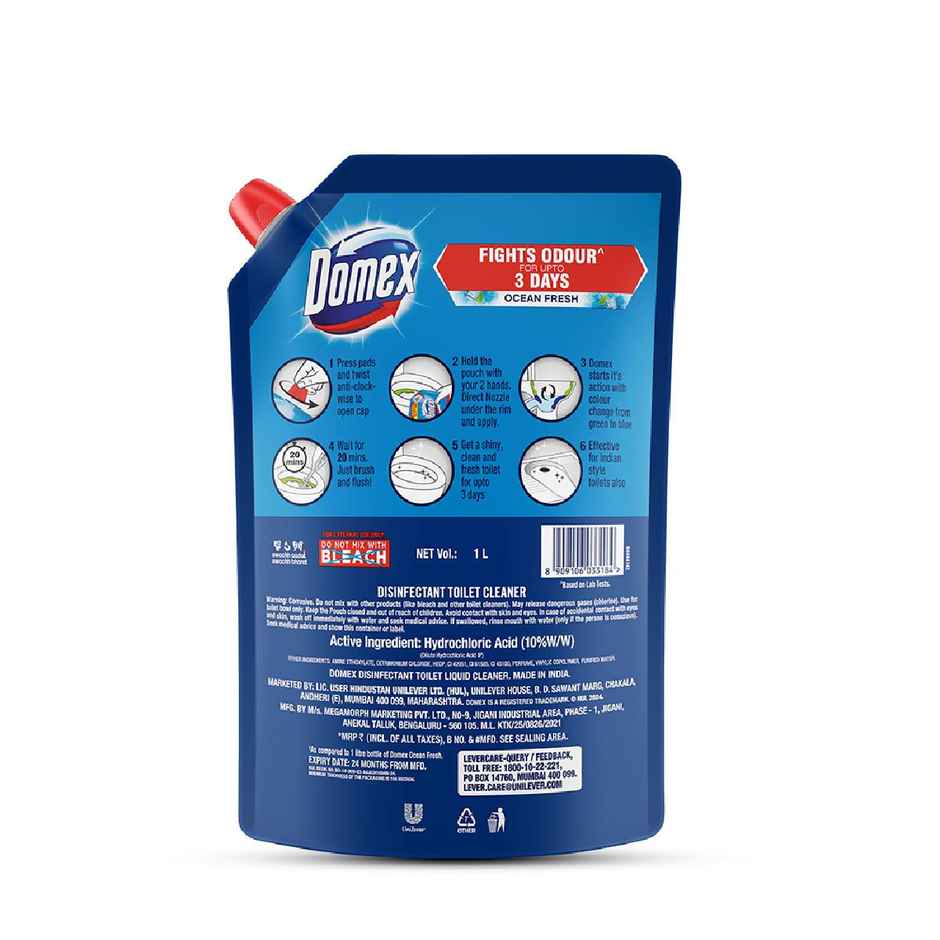 Domex Fresh Guard with Ocean Fresh Fragrance | Disinfectant Toilet Cleaner
