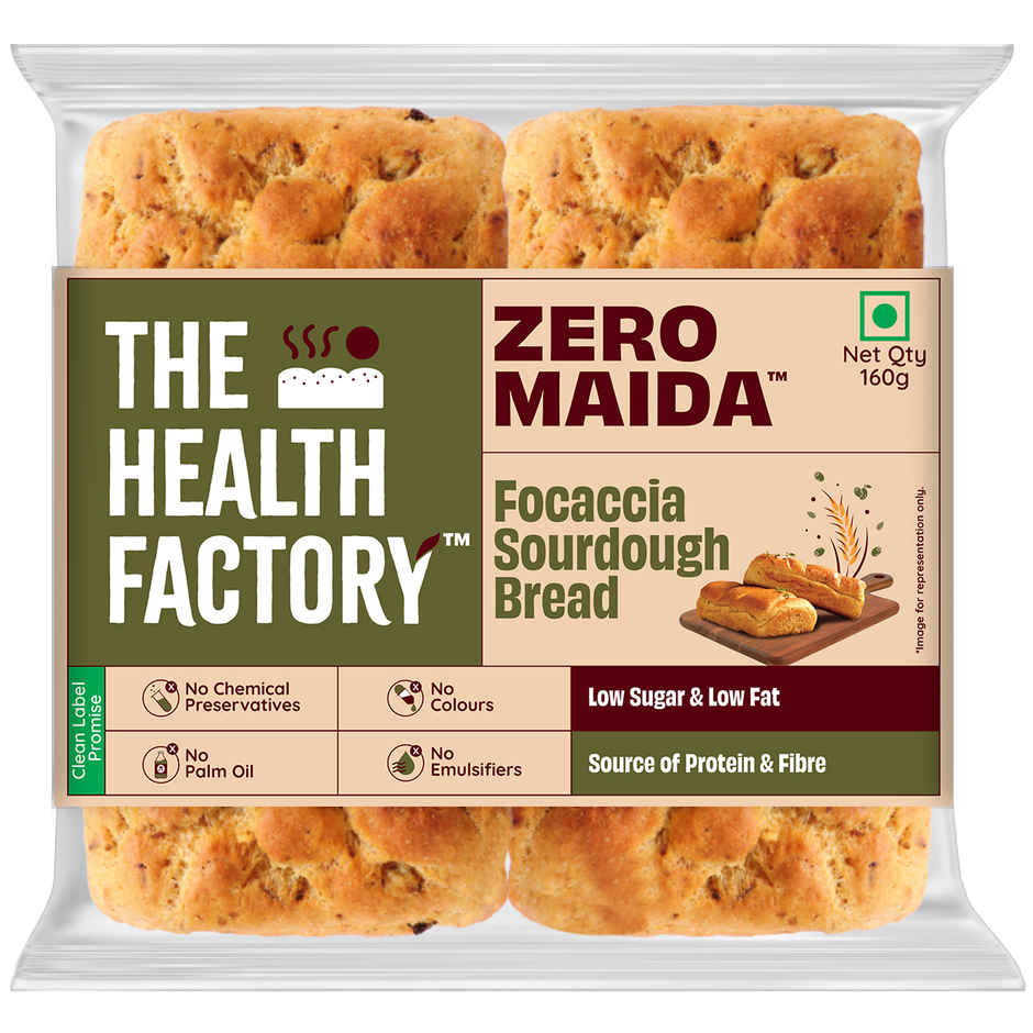 The Health Factory Focaccia Sourdough | Zero Maida | Whole Wheat Bread
