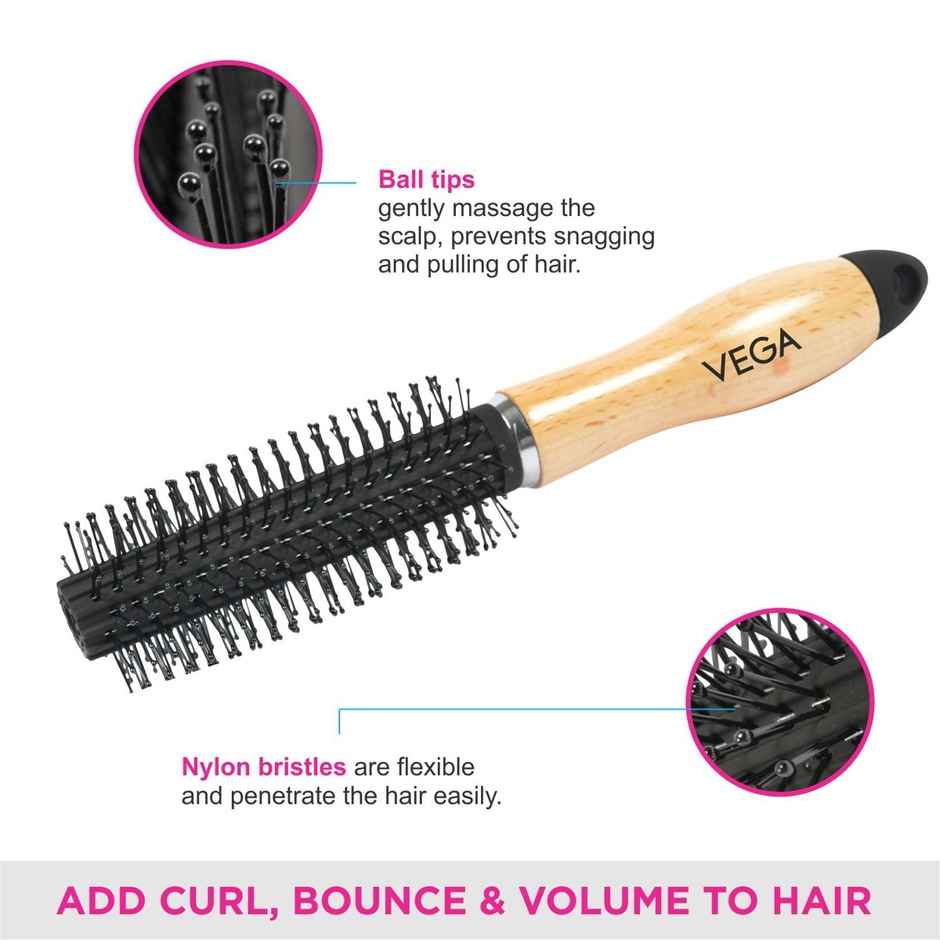VEGA Round Hair Brush For Adding Curls | Volume And Waves In Hair| Men And Women | H3-Rb