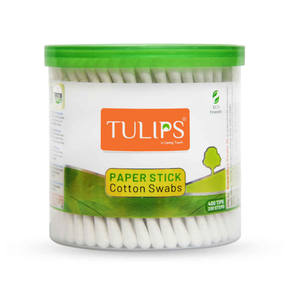 Tulips Paper Stick Cotton Buds Jar