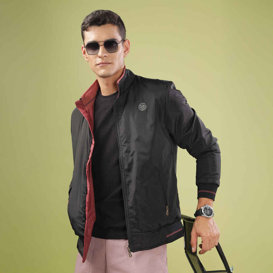 Dollar Jacket For Men - Casual Zipper Bomber For Winter | Mamwj 901 | Black | L
