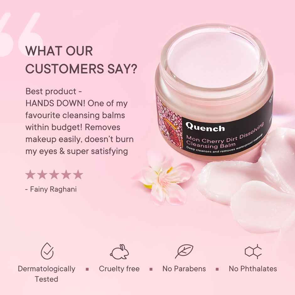 Quench Dirt Dissolving Cleansing Balm Korean Makeup Remover & Face Cleanser with Cherry Blossom