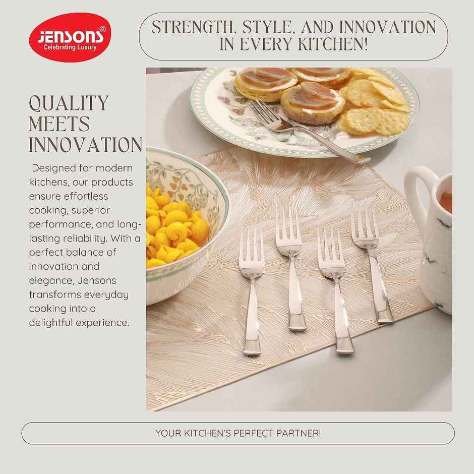 Jensons Baby Fork Set (6 Pcs) | Safe Edges | Food Grade | Dinner Cutlery Set