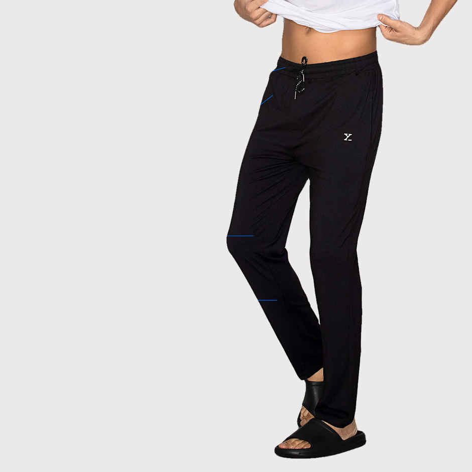 XYXX Ace IntelliSoft Cotton Modal Solid Loungewear Relaxed Fit | 2 Zipper Side pockets | Black- S