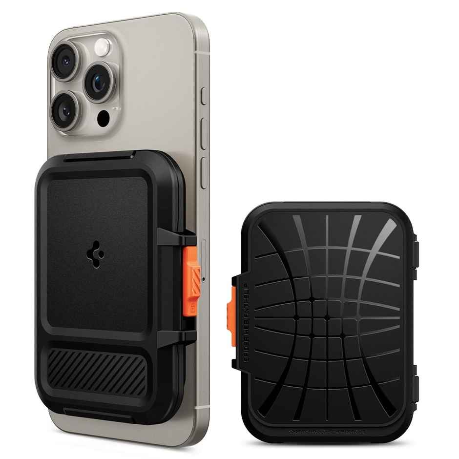 Spigen iPhone Lock Fit Wallet with Magsafe Black