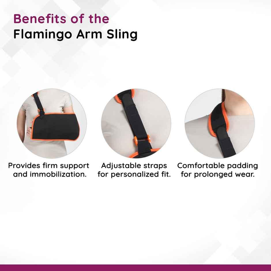 Flamingo Arm Sling Pouch Black & Orange XL