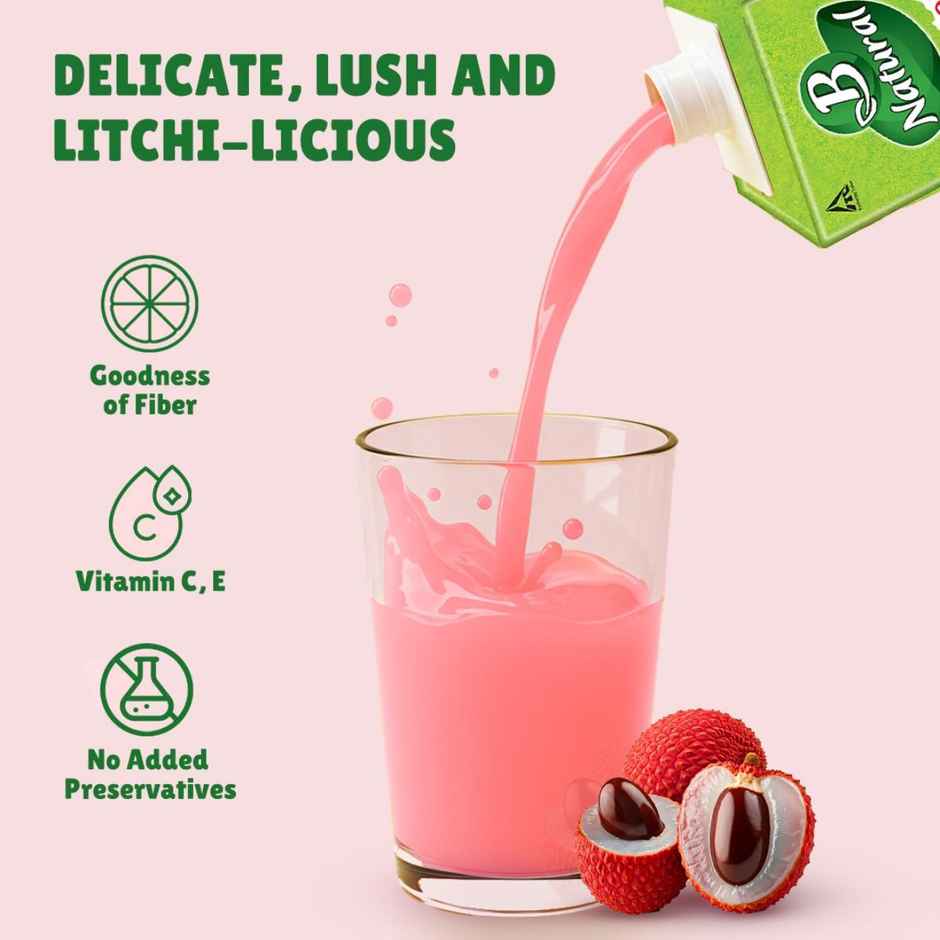 B Natural Litchi Juice, 100% Pulp, No Concentrate