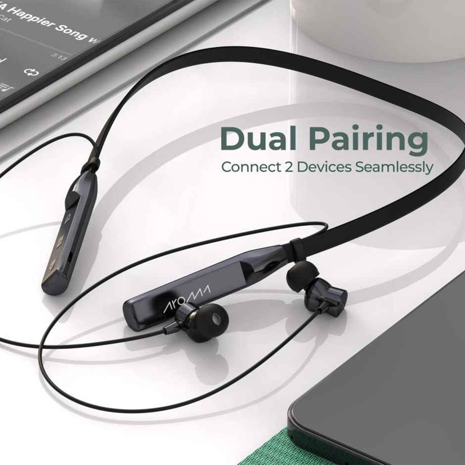 Aroma NB119 Trend - 100 Hours Playback | Wireless Bluetooth Neckband | ENC | Blue