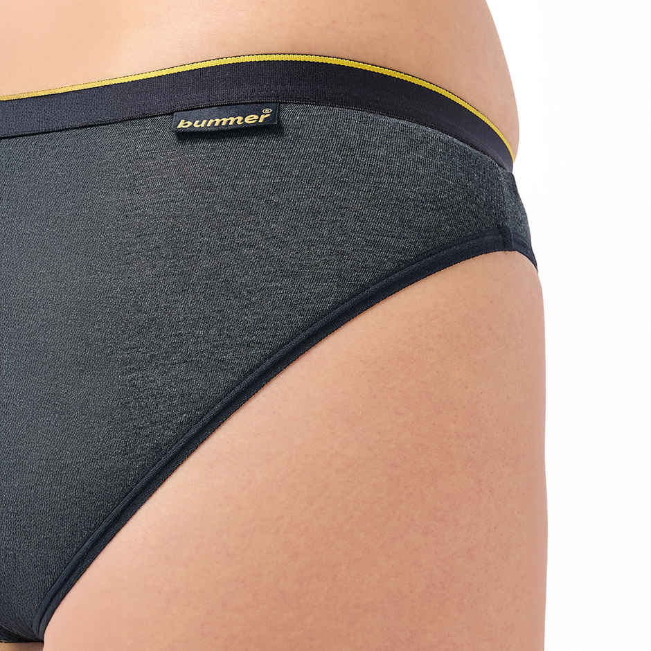 Bummer Women's Micro Modal Elastane Bikini Panties | Charcoal Melange - M