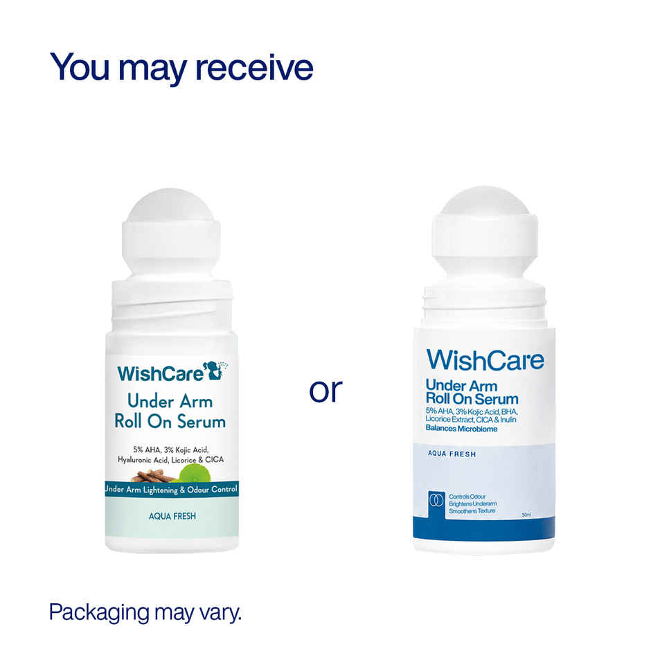 WishCare Underarm Roll On Serum | 5% AHA & 3% Kojic Acid | Underarm Lightening & Odour Control