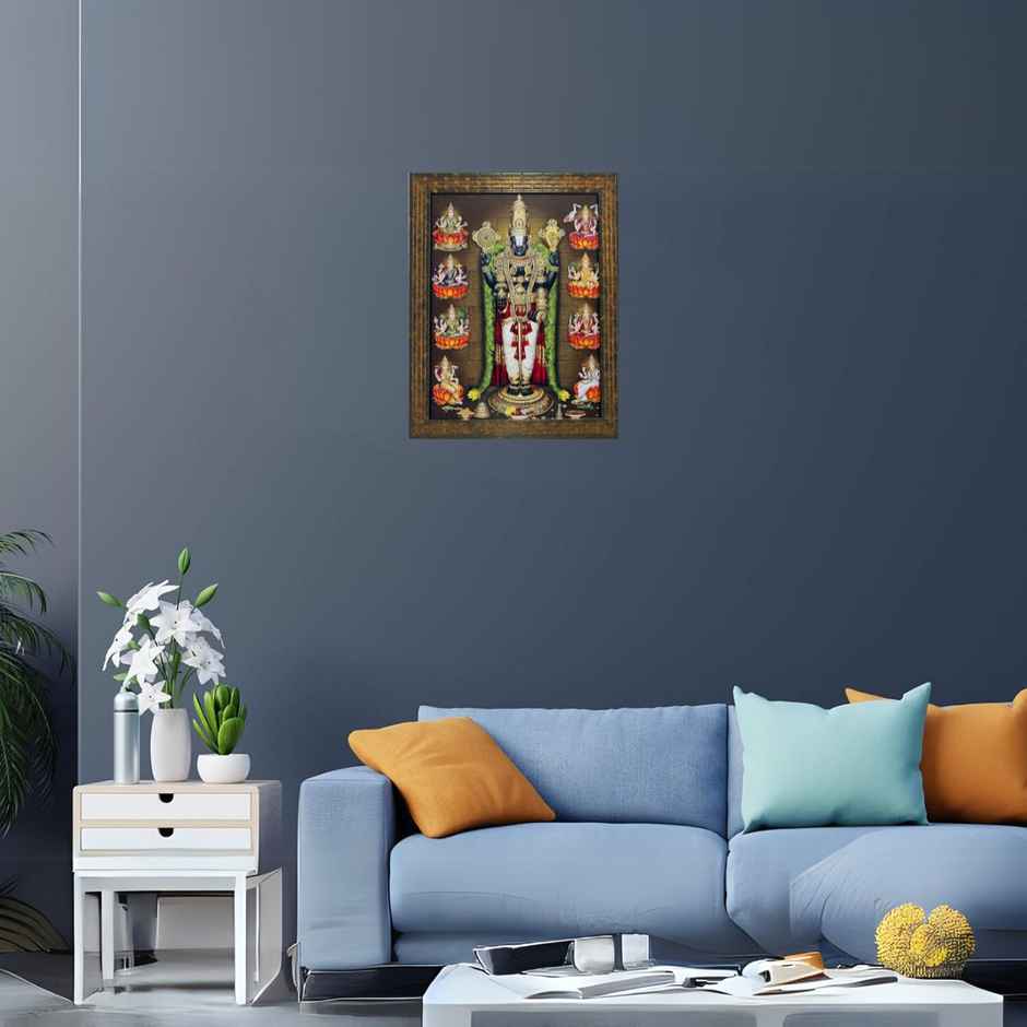 Indianara Tirupati Balaji Ashtalaxmi Painting With Frame 13 x 10 inch - 1400