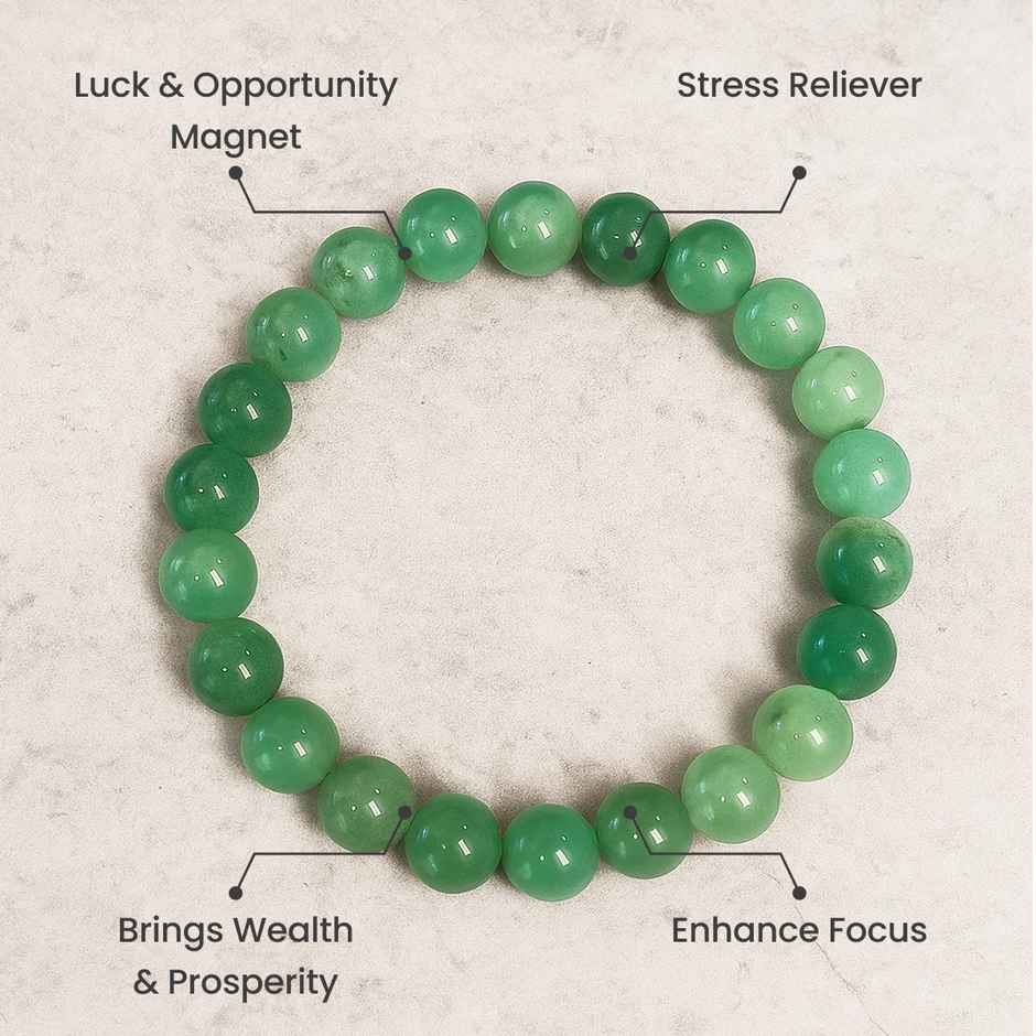 Astroyogi Samridhi Bracelet (Green Aventurine) | Natural Gemstones | Pack of 1