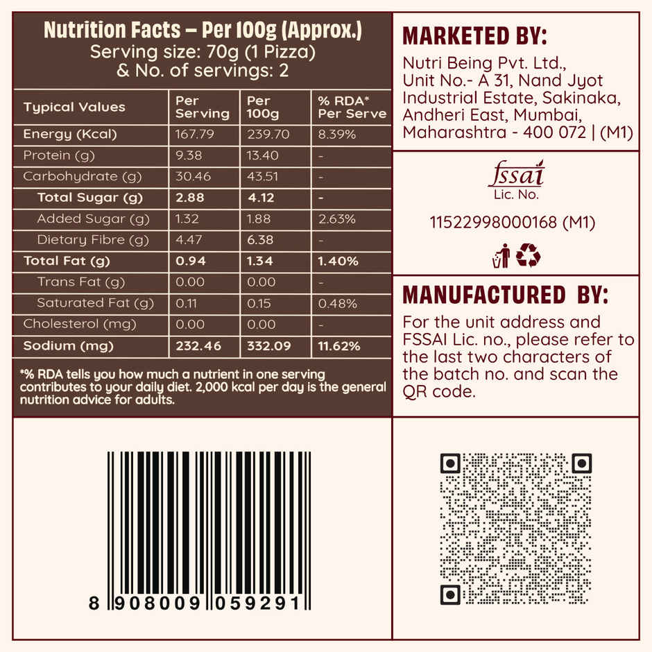 The Health Factory Pizza Base | Zero Maida | Whole Wheat Pizza