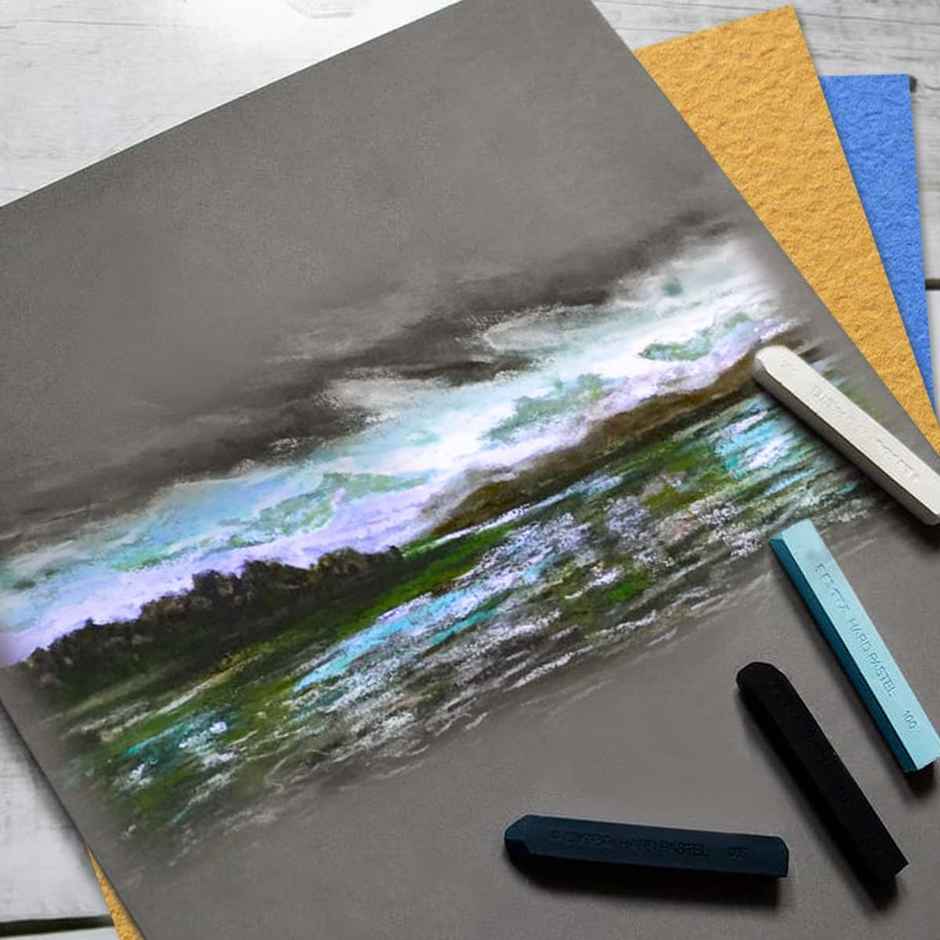 Paperpep Artists Pastel Papers 160Gsm A3 Nero - Black - Unicolor Pack Of 10 Sheets