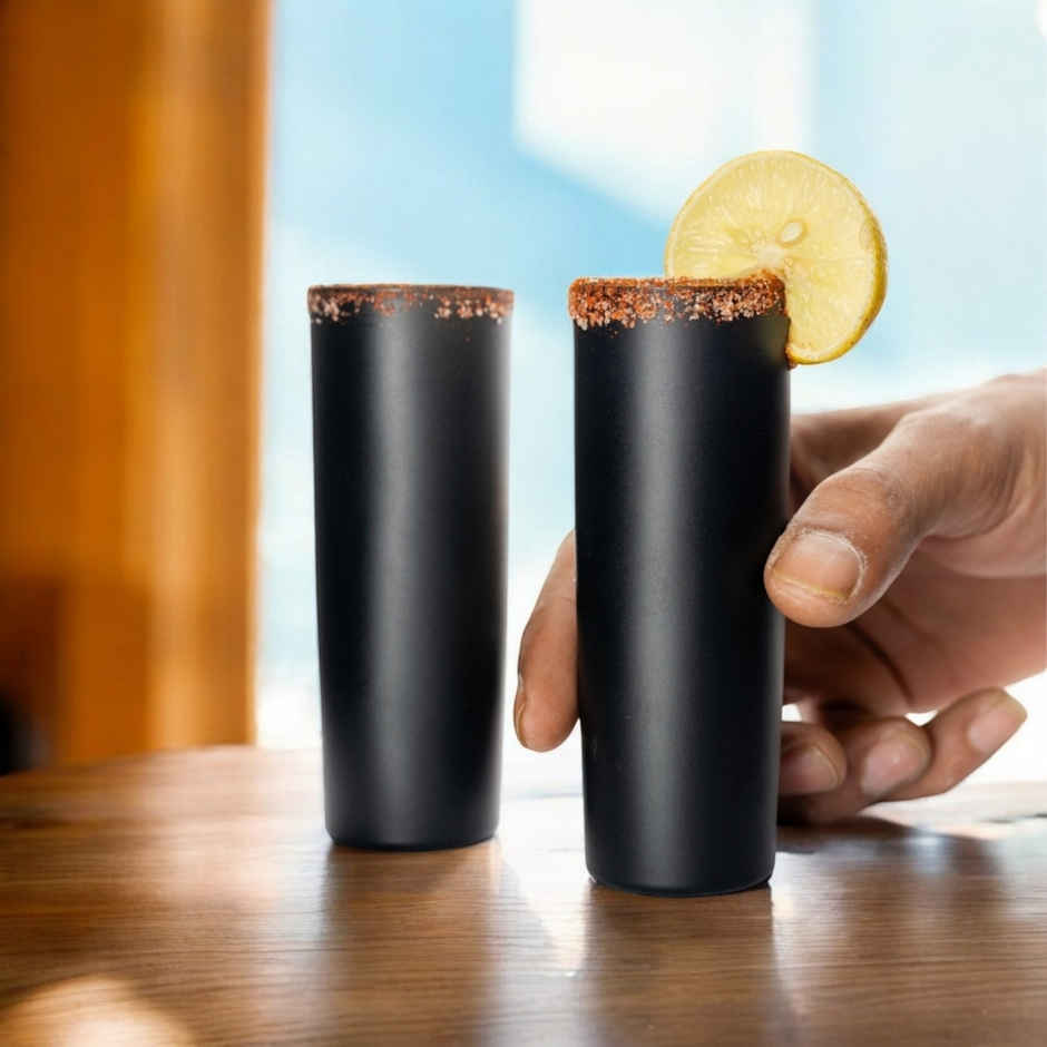 Black Tequila Shot Glasses | Set of 2 | Bar Box