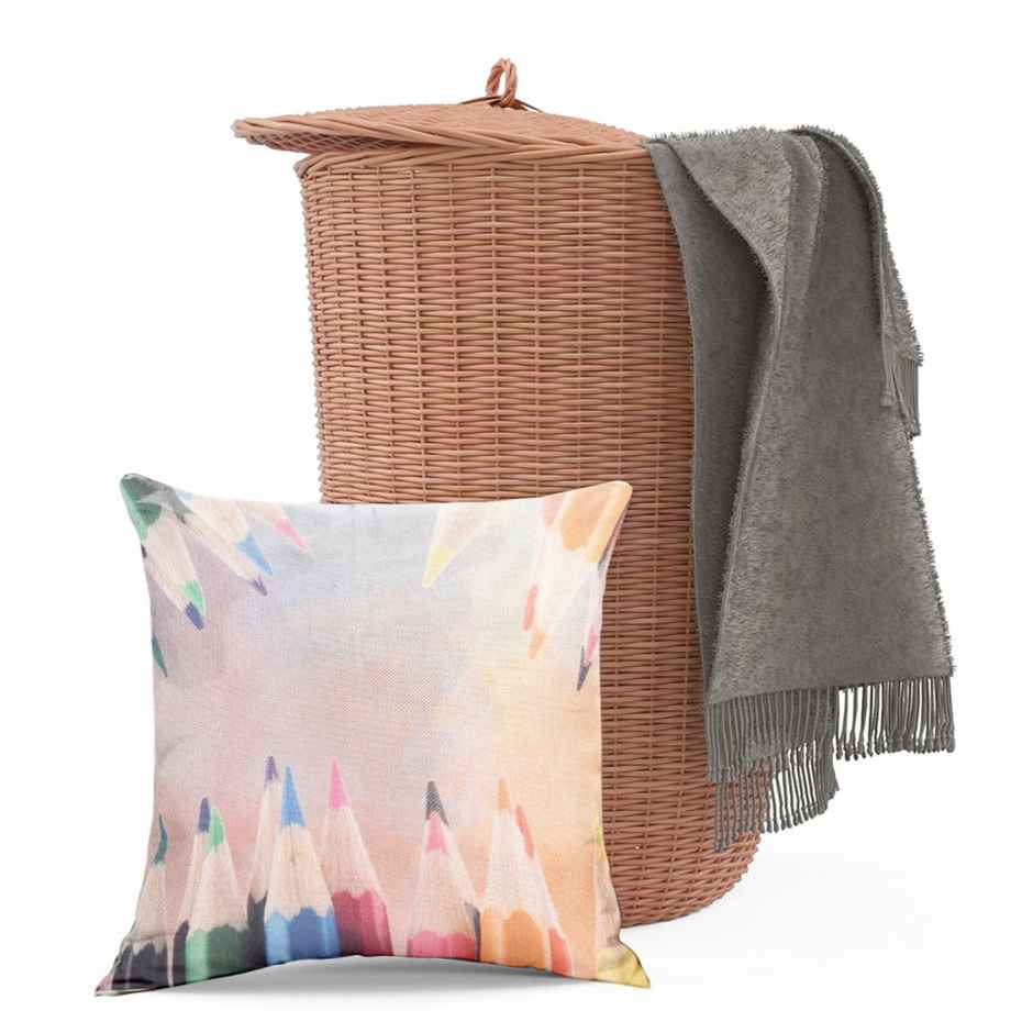 Romee Soft Jute Abstract Print Throw Pillow | Cushion Covers 40cm x 40cm| Set of 5 | Multicolor