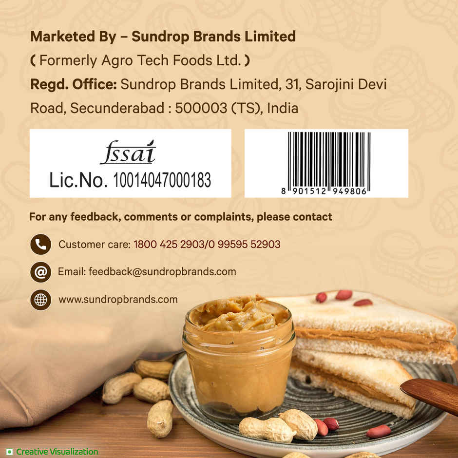 Sundrop Peanut Butter with Jaggery | Crunchy | With 25% Protein | No refined sugar
