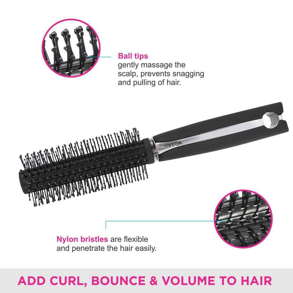 VEGA Round Hair Brush for Adding Curls| Men and Women| All Hair Types |E16-RB