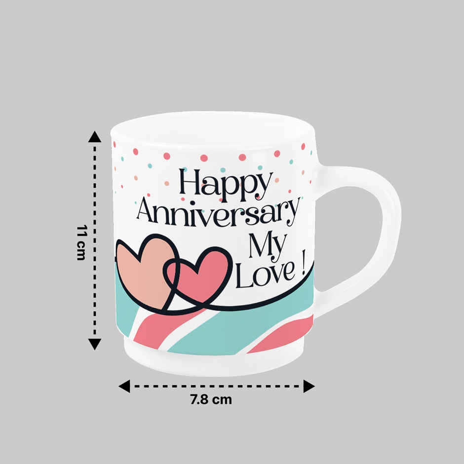 Cello Opalware Premium Roma Mug - Twin Hearts