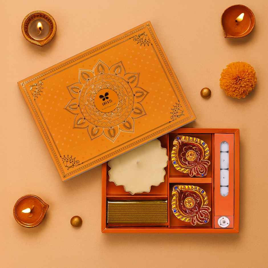 Light & Fragrance Urli Candle Festive Gift Box | Gift Hampers | Iris
