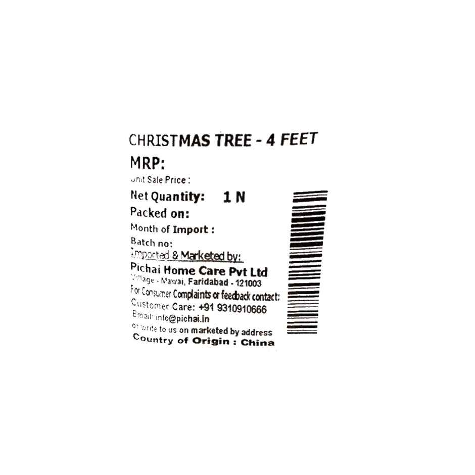 Artificial Christmas Tree | 4 ft | Ideal for Home, Office & Party Decor | Easy to Set Up | Picfest