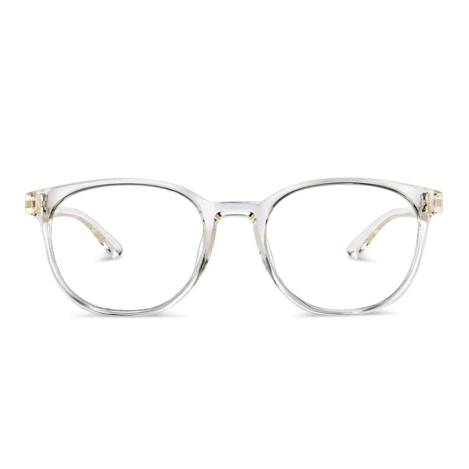 Lenskart Blu Unisex Solid Plastic Computer Glasses | Crystal Transparent - L