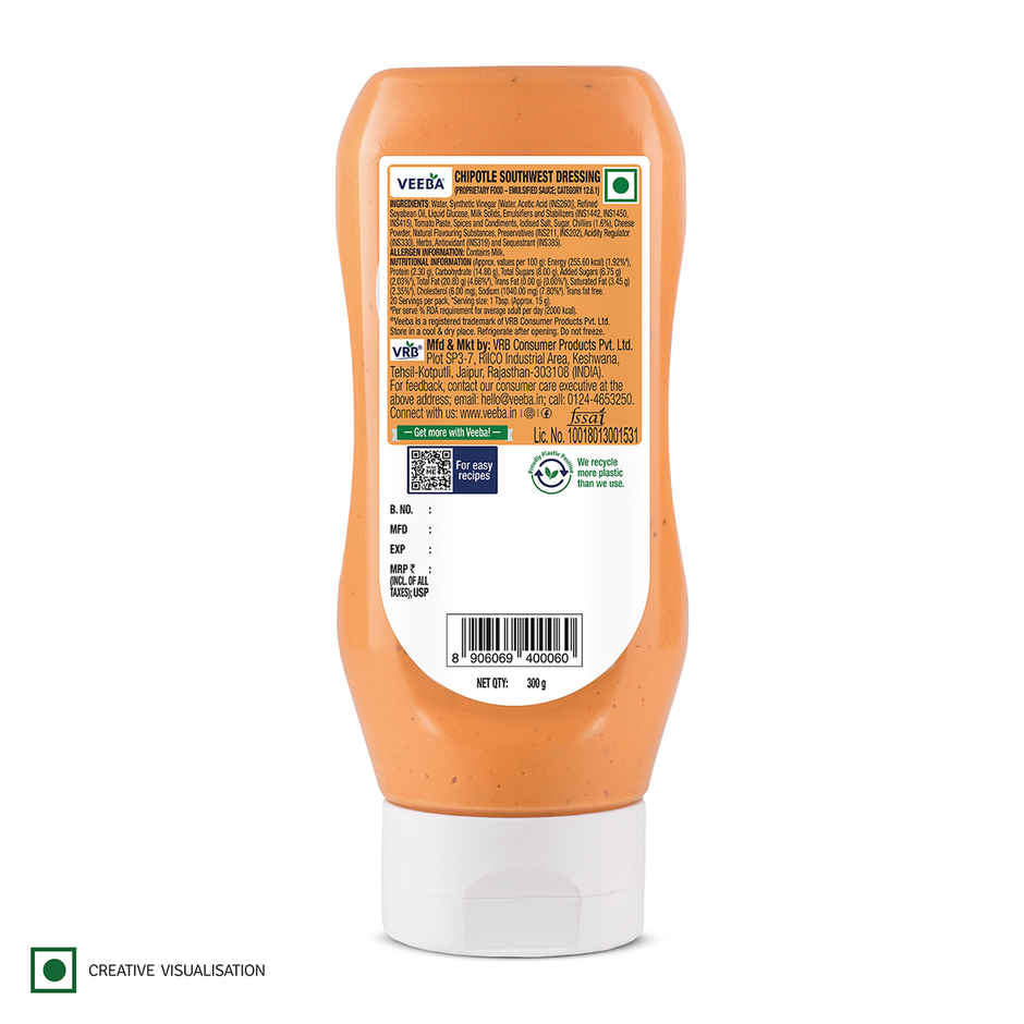 Veeba Thousand Island Dressing (300g) & Veeba Chipotle Southwest Dressing (300g) Combo