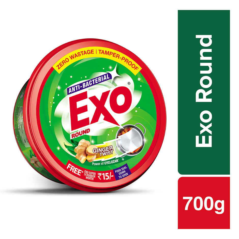 Exo Touch & Shine Round Ginger Twist Dishwash Bar | Anti Bacterial | Tub