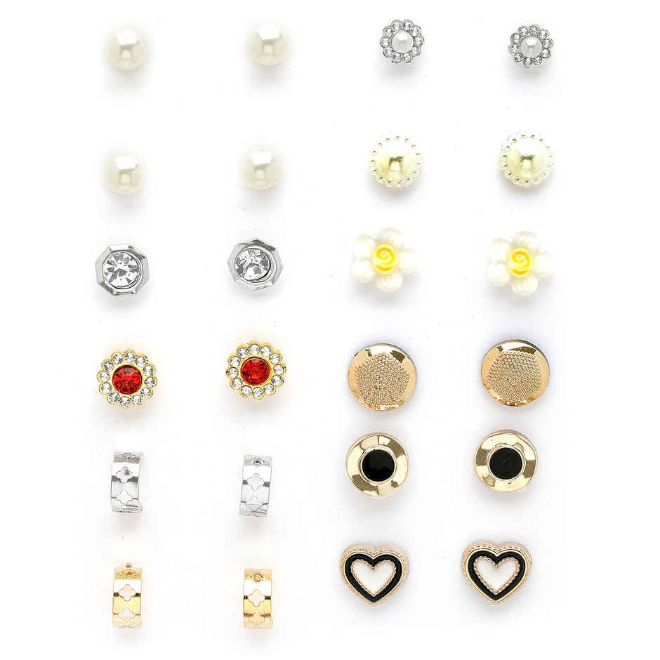 Karatcart Women's Combo Stud Earrings Multicolor One Size | 33038364