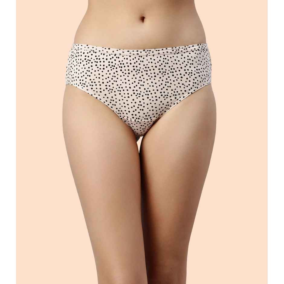 Enamor Women's CH03 Printed Stretch Cotton Hipster Panty | Mid Waist | PO3 | Assorted | L