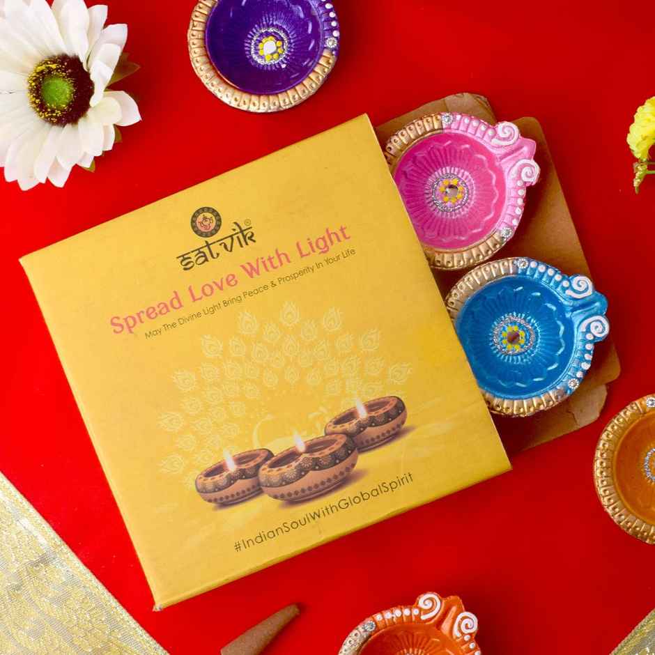 Designer Clay Diya | Set of 6 | | Satvik