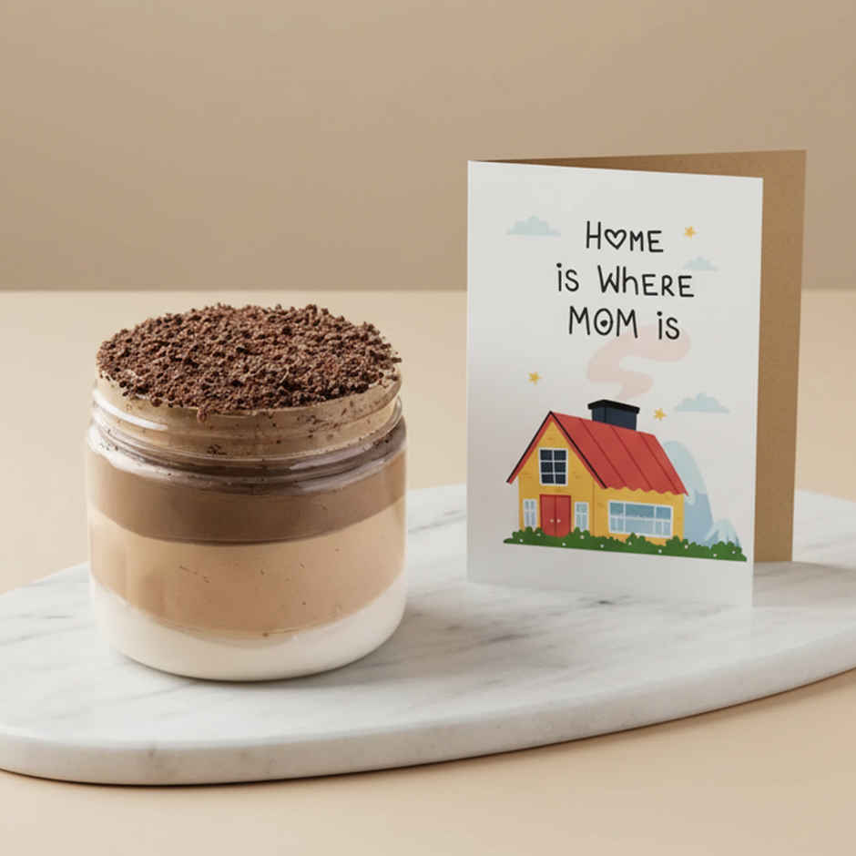 Triple Chocolate Mousse + Home is Where Mom is Greeting Card