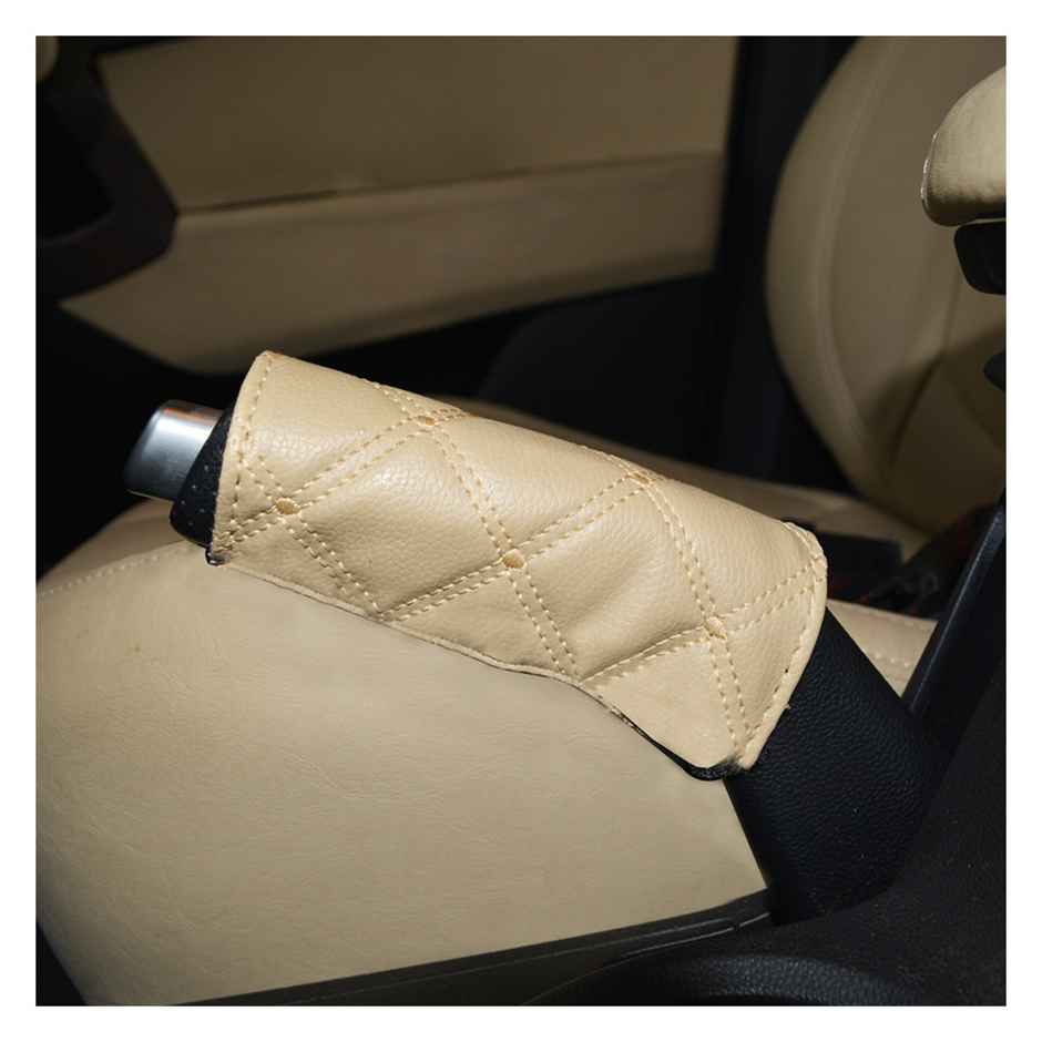 Autofurnish PU Leather Gear Shift Knob and Handbrake Cover Set | Beige