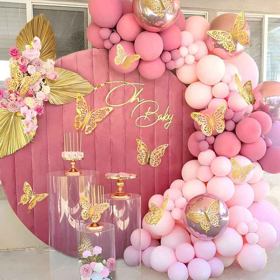 Golden Butterfly Decoration | 3D Golden Butterfly | Party Propz