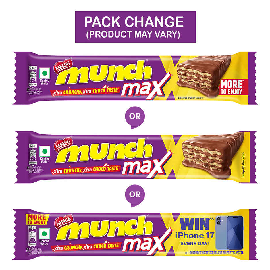 Nestle MUNCH MAX Choco Coated Crunchy Wafer Bar